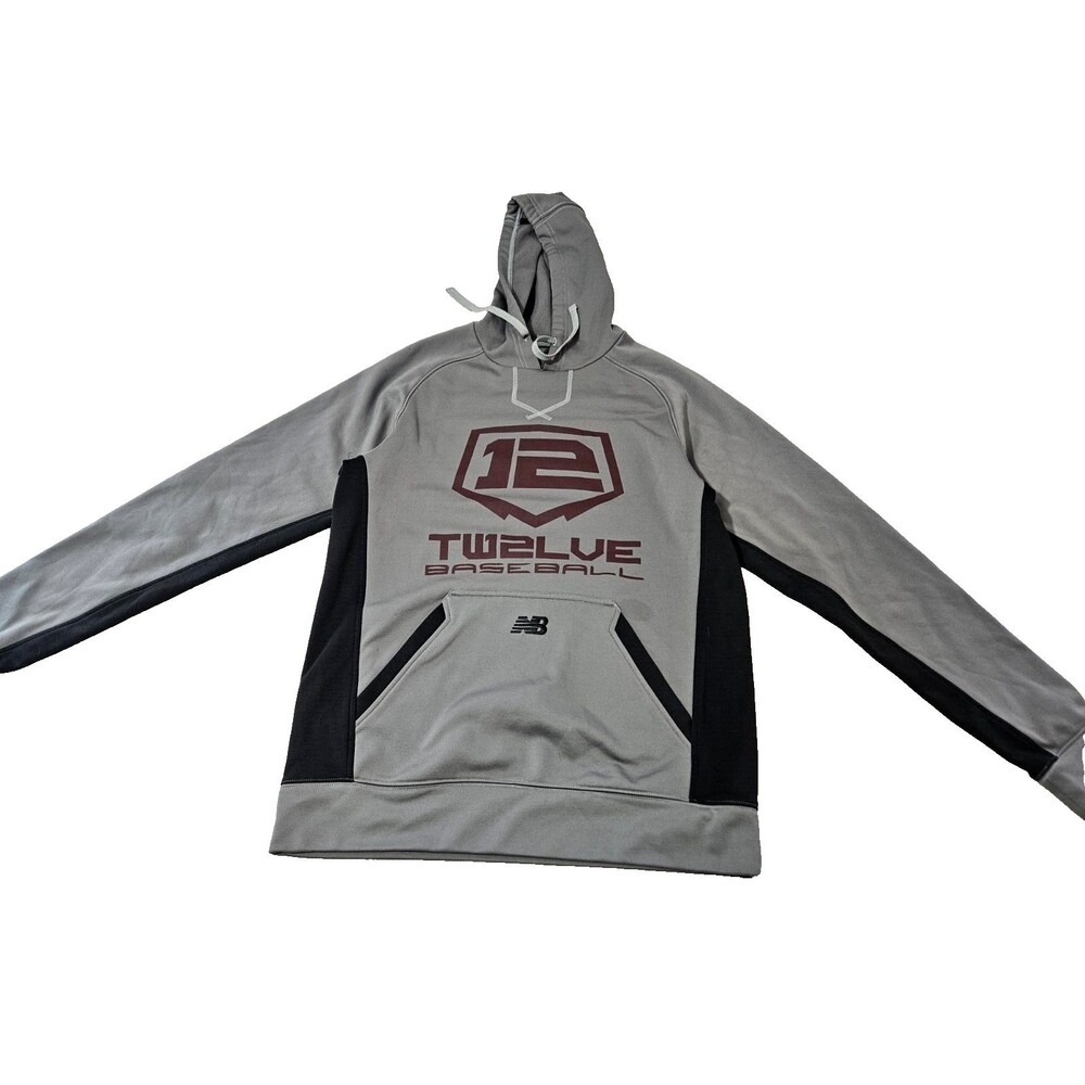 New Balance Men's Athletics Pullover Hoodie Gray Comfort Retro Size Large